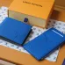 Louis Vuitton Blue Epi Leather Card Holder With Zippered Design #A52601