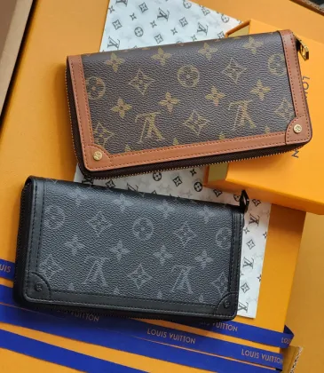 Louis Vuitton Monogram Canvas Zip Around Wallets In Classic And Dark Hues #A52600