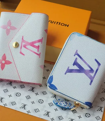 Louis Vuitton Monogram Colorful Compact Wallets In Pink And Purple Hues  #A52603