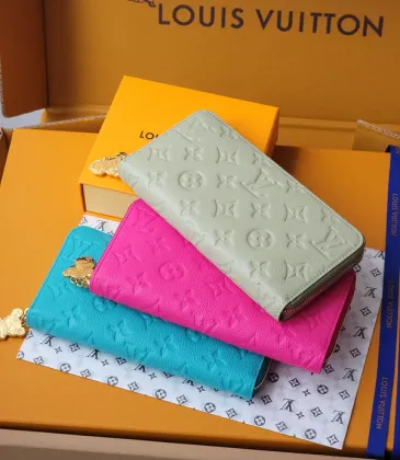 Louis Vuitton Embossed Leather Wallets In Vibrant Colors With Signature Patterns And Charms #A50905