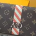 Louis Vuitton Monogram Canvas Zippy Wallet With Striped Accent and GV Initials size:10.5×2.5×19.5cm #A53916