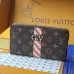 Louis Vuitton Monogram Canvas Zippy Wallet With Striped Accent and GV Initials size:10.5×2.5×19.5cm #A53916