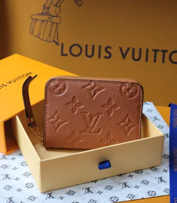 Louis Vuitton Brown Empreinte Leather Zippy Coin Purse With Signature Monogram Motifs #A50899
