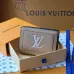 Louis Vuitton Beige Leather Wallet With Prominent LV Monogram And Textured Finish #A50895