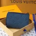 Louis Vuitton Two - Tone Empreinte Leather Wallets In Blue Shades With Signature Monogram #A50900