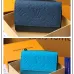 Louis Vuitton Two - Tone Empreinte Leather Wallets In Blue Shades With Signature Monogram #A50900