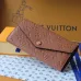 Louis Vuitton Brown Empreinte Leather Envelope Wallet With Signature Monogram And Gold Button #A50898