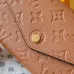 Louis Vuitton Brown Empreinte Leather Envelope Wallet With Signature Monogram And Gold Button #A50898