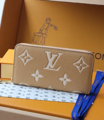Louis Vuitton Beige Empreinte Leather Zippy Wallet With Signature Monogram Patterns #A50901