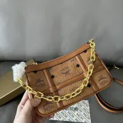 MCM Mini Crossbody Bag, Grid Pattern, Chain Strap, Style 65026 12.5 x 21.0 x 5.0cm #A61794 MCM Mini Crossbody Bag, Grid Pattern, Chain Strap, Style 65026 12.5 x 21.0 x 5.0cm #A61794