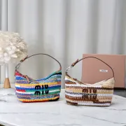 Miu Miu Crochet Hobo Bags: Colorful, Handcrafted Style Statements size:25.5×14×10cm #A53542