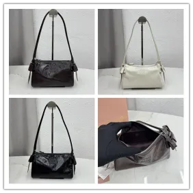 Miu Miu Ribbon Oil-Wax Leather Shoulder Bag 21×12.5×9.5cm #A65026