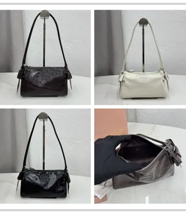 Miu Miu Ribbon Oil-Wax Leather Shoulder Bag 21×12.5×9.5cm #A65026