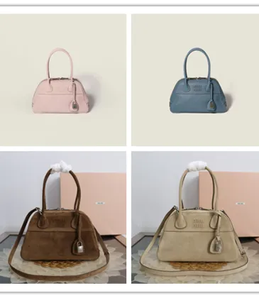 Miu Miu Vivant Suede Leather Bowling Top Handle Bag 32×19.5×11cm #A65025