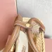 Miu Miu Woven Rattan Handbag With Leather Trim And Brand Plaque #A50907