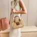 Miu Miu Woven Rattan Handbag With Leather Trim And Brand Plaque #A50907