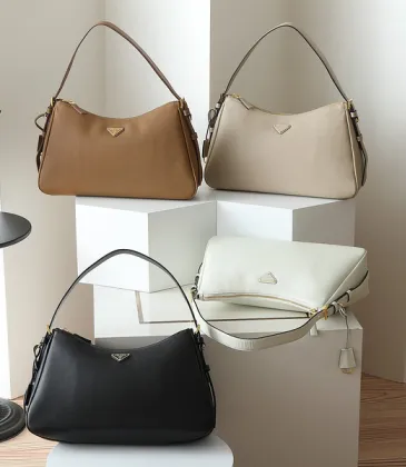 Prada Leather Shoulder Bags in Neutral Shades for Effortless Sophistication size:39×24×12cm #A53925
