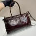 Prada Burgundy Leather Handbag With Signature Logo And Timeless Design #A50984