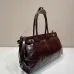 Prada Burgundy Leather Handbag With Signature Logo And Timeless Design #A50984