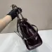 Prada Burgundy Leather Handbag With Signature Logo And Timeless Design #A50984
