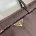 Prada Burgundy Leather Handbag With Signature Logo And Timeless Design #A50984