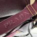 Prada 1BA362 Mini Leather Shoulder Bag - Burgundy Textured Top Version with Detachable Strap #A59502