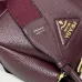 Prada 1BA362 Mini Leather Shoulder Bag - Burgundy Textured Top Version with Detachable Strap #A59502