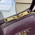 Prada 1BA362 Mini Leather Shoulder Bag - Burgundy Textured Top Version with Detachable Strap #A59502