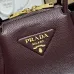 Prada 1BA362 Mini Leather Shoulder Bag - Burgundy Textured Top Version with Detachable Strap #A59502