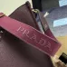 Prada 1BC073 Large Tote Bag - Burgundy Leather Crossbody Style with Adjustable Logo Strap #A59501