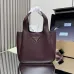 Prada BG335 2025 New Bucket Tote Bag - Burgundy Leather Large Version with Metal Logo #A59496