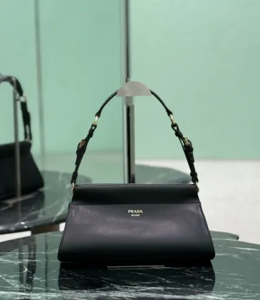 Prada Black Leather Shoulder Bag 1BC262 #A55688