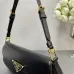 Prada Black Leather Triangle Logo Shoulder Bag: A Symbol of Modern Luxury and Style #A49968