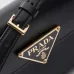 Prada Black Leather Triangle Logo Shoulder Bag: A Symbol of Modern Luxury and Style #A49968