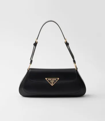 Prada Black Leather Triangle Logo Shoulder Bag: A Symbol of Modern Luxury and Style #A49968