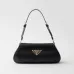 Prada Black Leather Triangle Logo Shoulder Bag: A Symbol of Modern Luxury and Style #A49968
