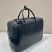 Prada Men's Black Pebbled Leather Briefcase with Signature Logo and Versatile Strap #A50985