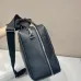 Prada Men's Black Pebbled Leather Briefcase with Signature Logo and Versatile Strap #A50985