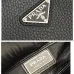 Prada Men's Black Pebbled Leather Briefcase with Signature Logo and Versatile Strap #A50985