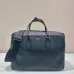 Prada Men's Black Pebbled Leather Briefcase with Signature Logo and Versatile Strap #A50985