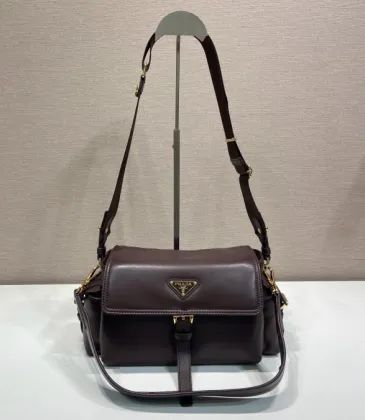 Prada Brown Leather Crossbody Bag 1BD394 #A55691