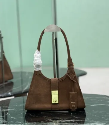 Prada Brown Suede Handbag 1BG580  #A55278