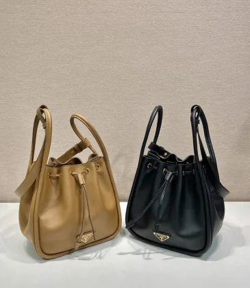 Prada Leather Bucket Bags: Tan and Black Styles for Effortless Sophistication in Daily Looks #A49964