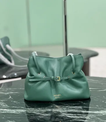 Prada Cloud Bag (1BG586) - Dada Tote, Lambskin Leather, Gold Logo, Drawstring Closure, 25×17.5×11.5cm #A59985 Prada Cloud Bag (1BG586) - Dada Tote, Lambskin Leather, Gold Logo, Drawstring Closure, 25×17.5×11.5cm #A59985