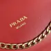 Prada Diagramme Shoulder Bag (3 Colors) – Red/White/Black Leather with Gold-Tone Chain Strap &amp; Branding #A59178