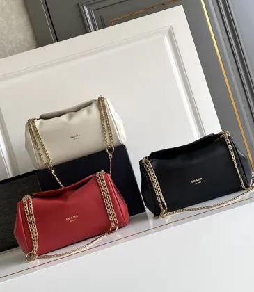 Prada Diagramme Shoulder Bag (3 Colors) – Red/White/Black Leather with Gold-Tone Chain Strap & Branding #A59178 Prada Diagramme Shoulder Bag (3 Colors) – Red/White/Black Leather with Gold-Tone Chain Strap & Branding #A59178