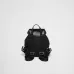 Stylish Black Prada Backpack With Leather Trim And Gold Hardware For Fashion Lovers #A49963
