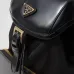 Stylish Black Prada Backpack With Leather Trim And Gold Hardware For Fashion Lovers #A49963