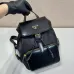 Stylish Black Prada Backpack With Leather Trim And Gold Hardware For Fashion Lovers #A49963