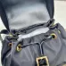 Stylish Black Prada Backpack With Leather Trim And Gold Hardware For Fashion Lovers #A49963